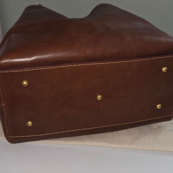 Dooney & Bourke Large Zip Barlow Florentine Leather Tote In Chestnut - Picture 5 of 9